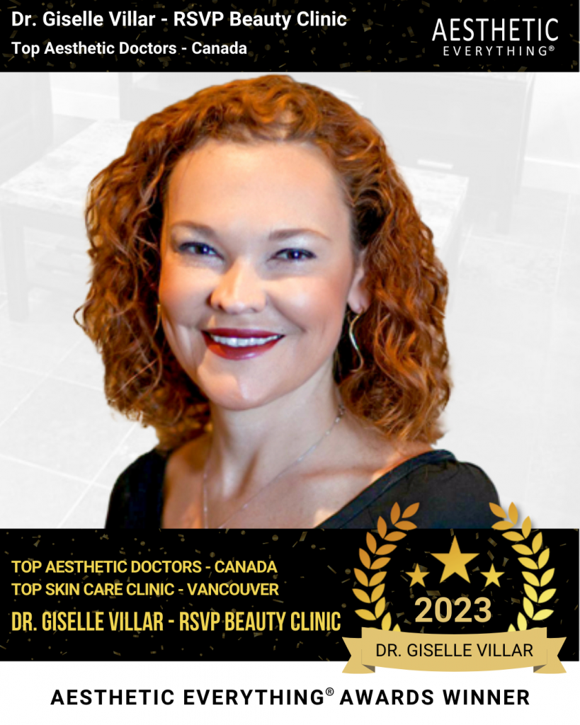 Dr. Giselle Villar of RSVP Beauty Clinic wins Top Aesthetic Doctors - Canada and Top Skin Care Clinic - Vancouver in the 2023 Aesthetic Everything® Aesthetic and Cosmetic Medicine Awards